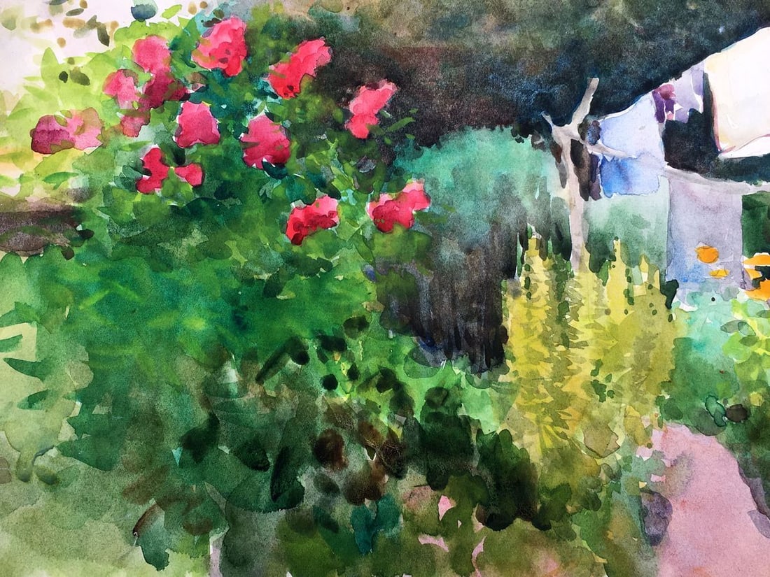 Watercolor painting In the garden Tsyupka Ivan Kirillovich - 7