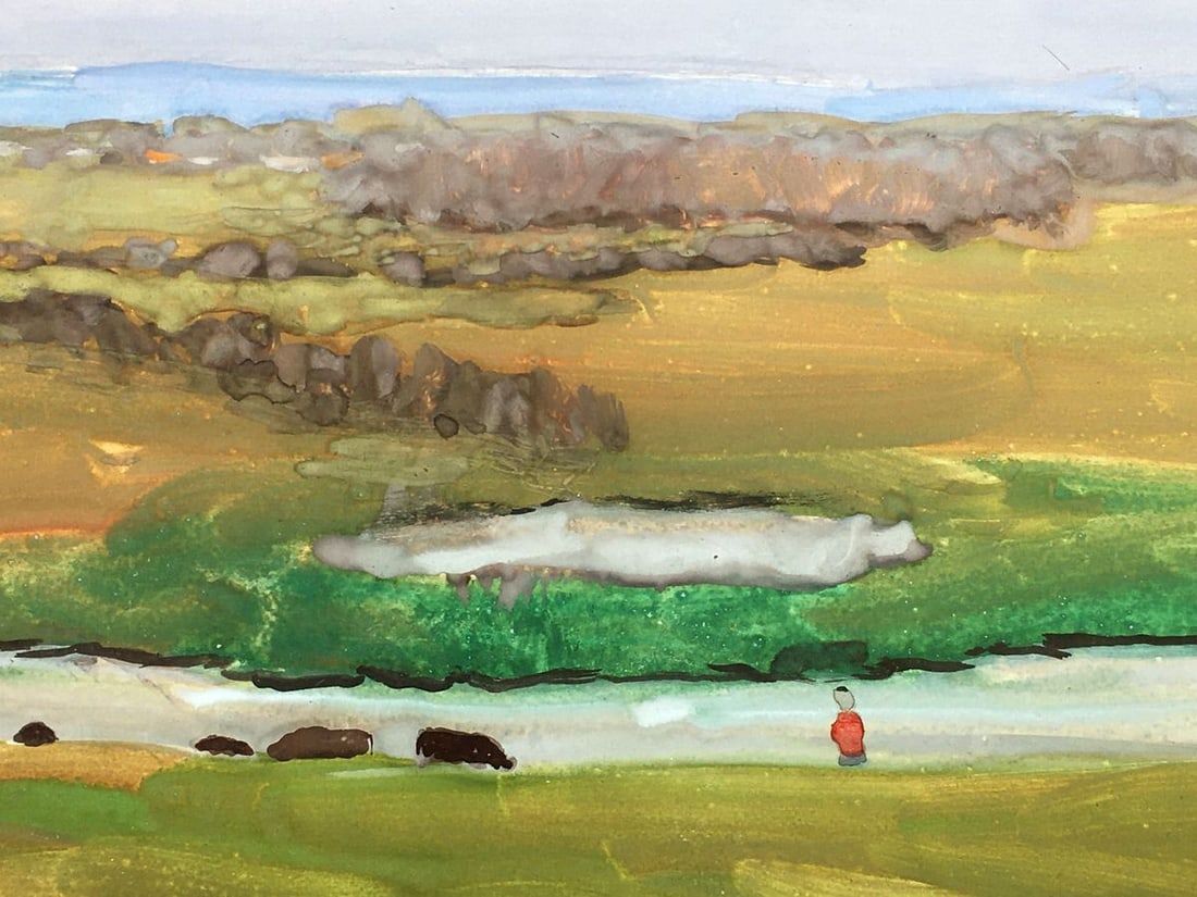 Watercolor painting By the river Tsyupka Ivan Kirillovich - 5