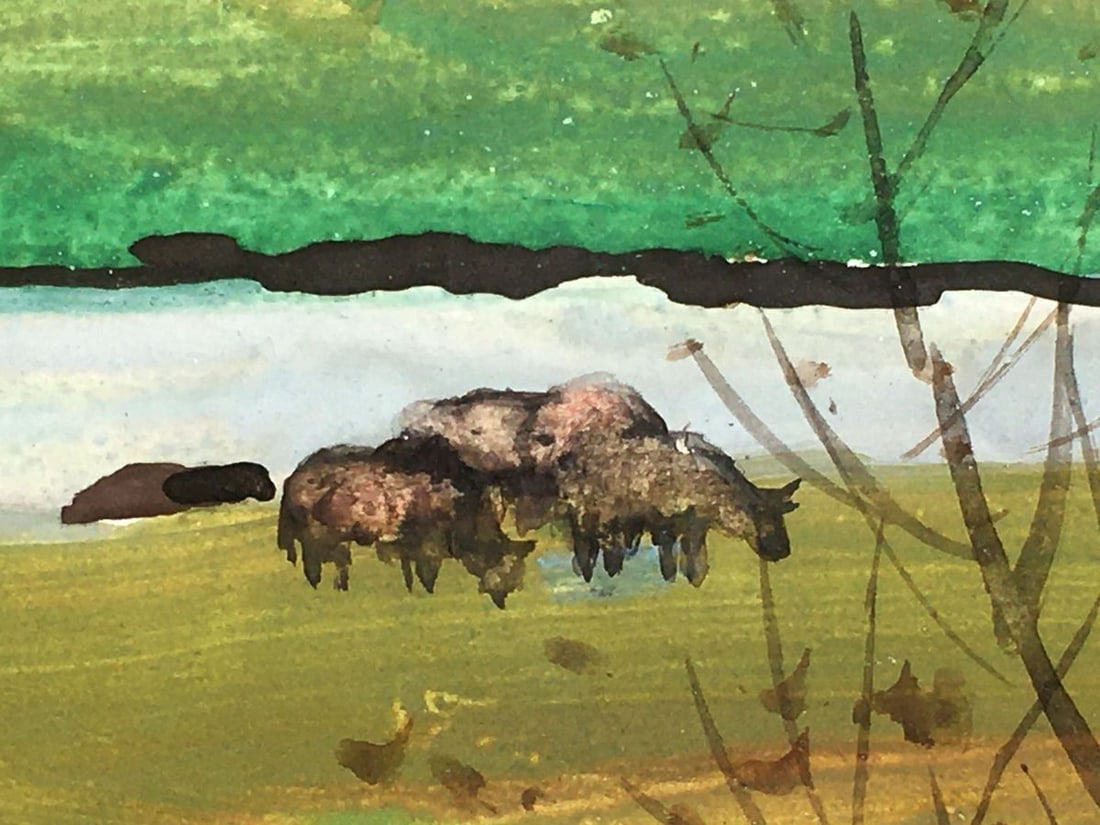 Watercolor painting By the river Tsyupka Ivan Kirillovich - 7