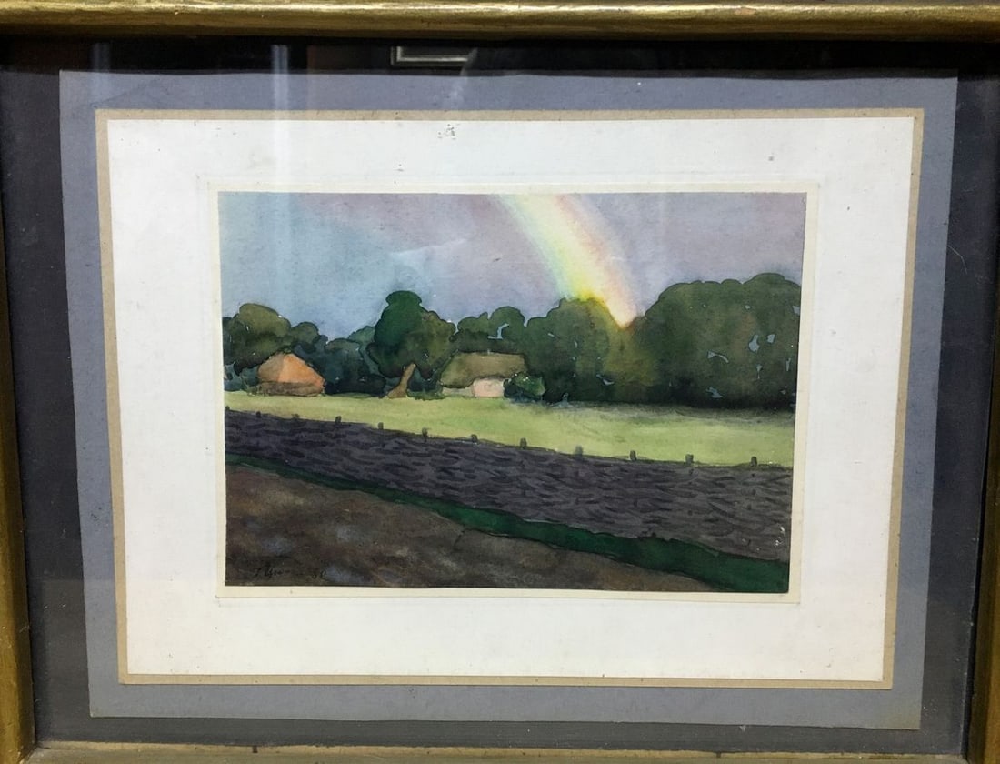 Watercolor painting Landscape with a rainbow Tsyupka Ivan Kirillovich: Title: Watercolor painting Landscape with a rainbow Tsyupka Ivan Kirillovich Description: No1046 *** ABOUT THIS PAINTING *** * TITLE: "Landscape with a rainbow" * ARTISTS: Tsyupka Ivan Kirillovich * S