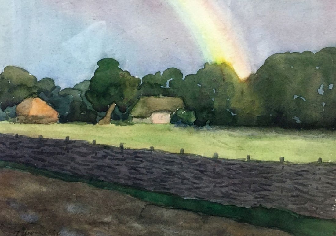 Watercolor painting Landscape with a rainbow Tsyupka Ivan Kirillovich - 8