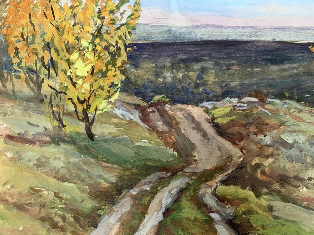 Watercolor painting Path in the field A. G. Cherkas - 3