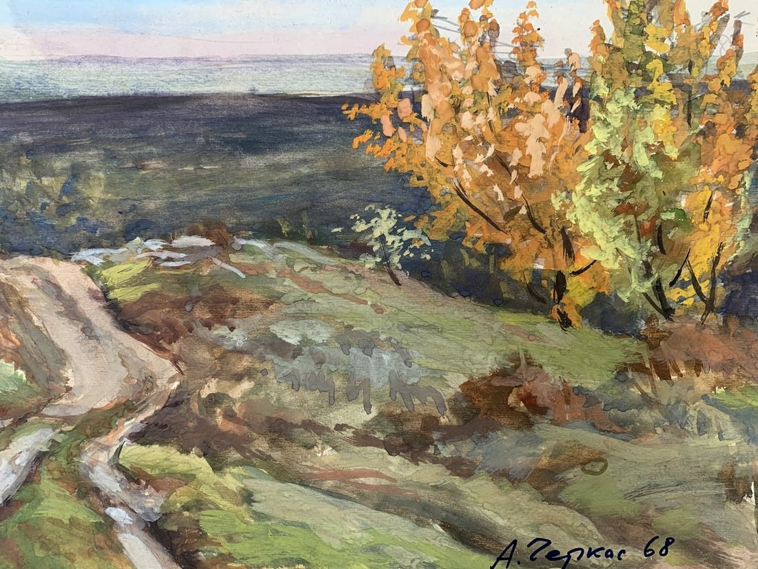 Watercolor painting Path in the field A. G. Cherkas - 5