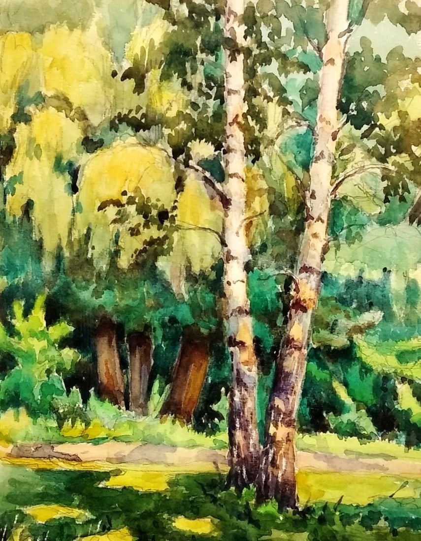 Watercolor painting In Berezovka V. G. Zashkvara - 2