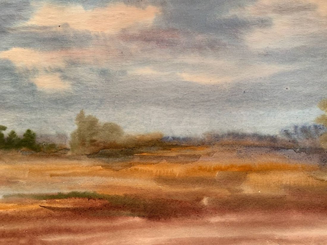Watercolor painting Golden field A.Khorov: Title: Watercolor painting Golden field A.Khorov Description: No1553 *** ABOUT THIS PAINTING *** * TITLE: "Golden field" * ARTISTS: A.Khorov * SIZE: 30x42 cm/'11/81x16/53 inches' * MEDIUM: watercolor,