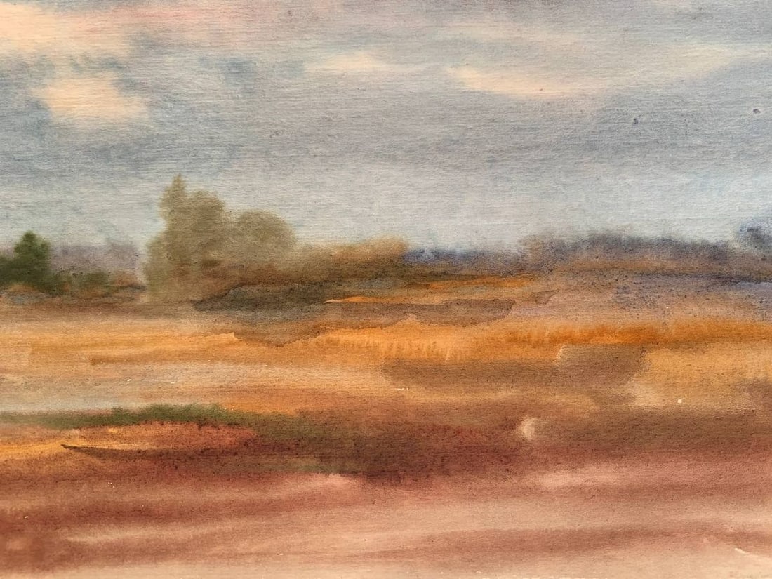 Watercolor painting Golden field A.Khorov - 5
