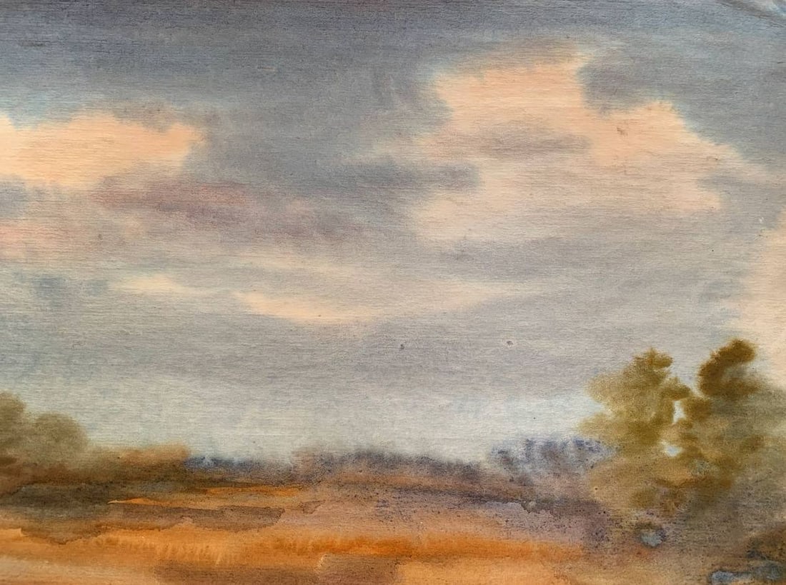 Watercolor painting Golden field A.Khorov - 7
