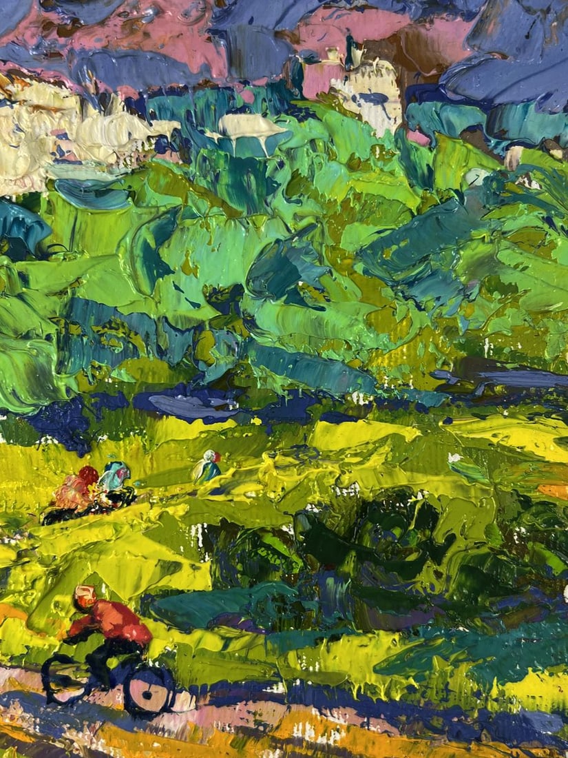 Oil painting Cycling through the forest Oleksiy Ivanyuk - 10