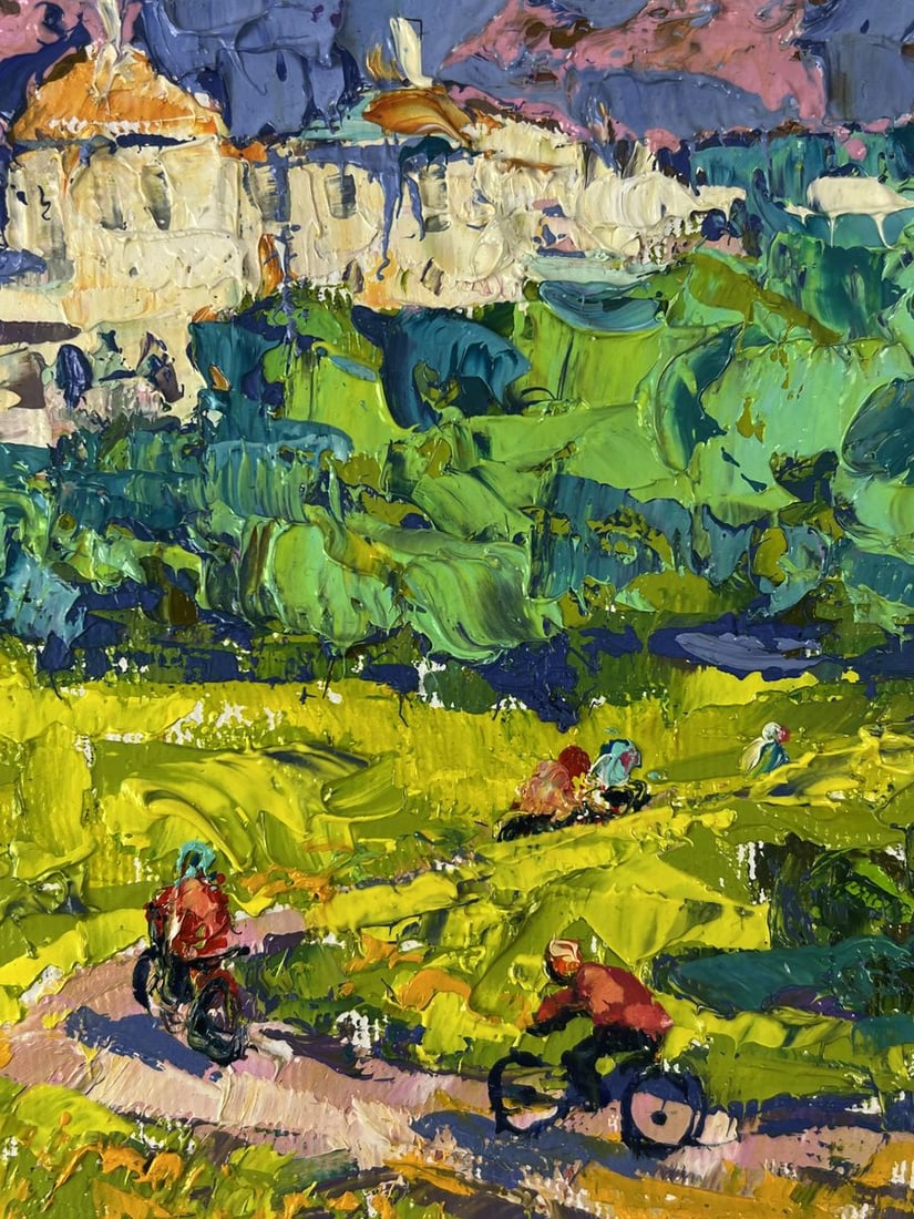 Oil painting Cycling through the forest Oleksiy Ivanyuk - 7