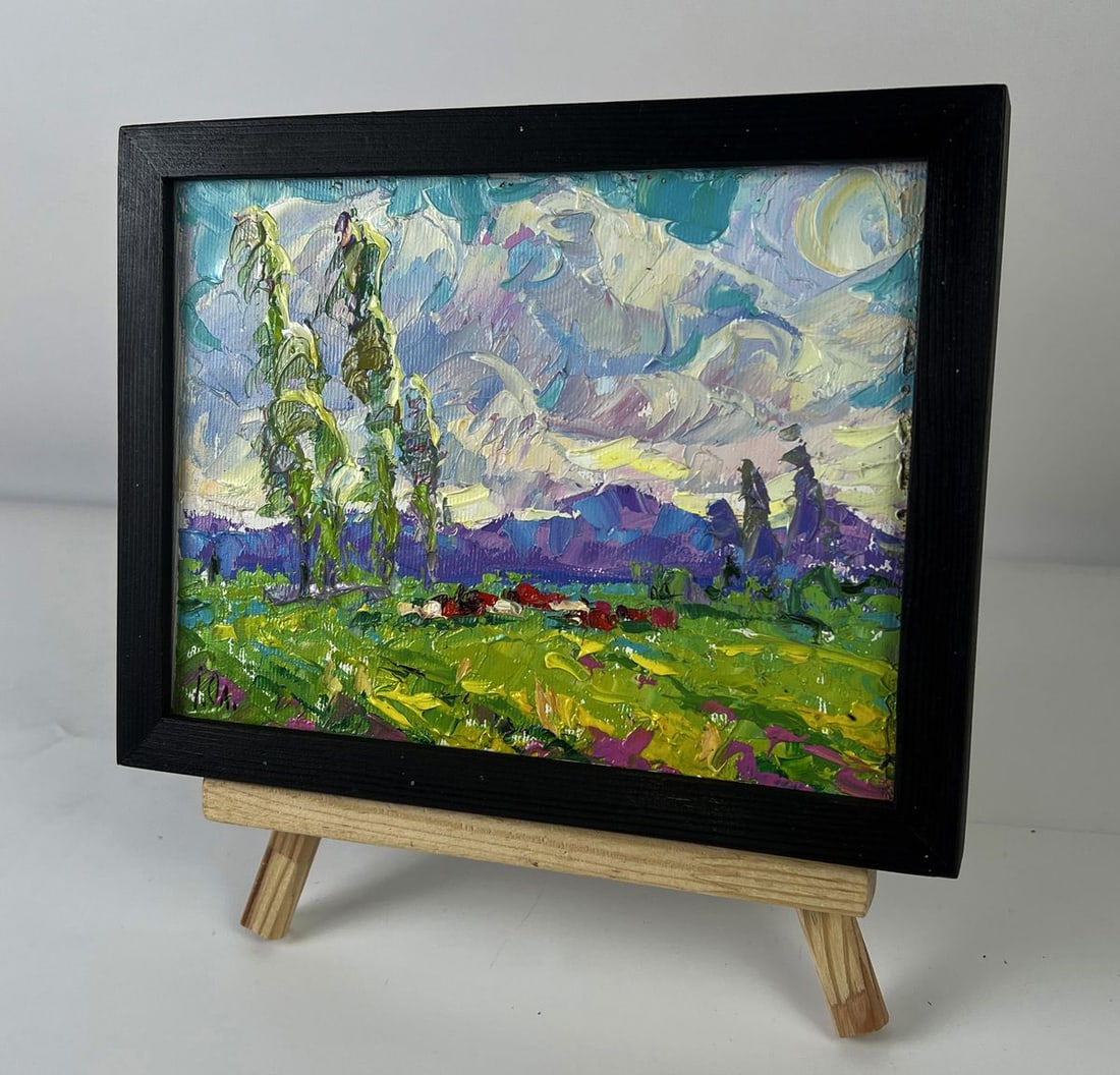 Oil painting Rain is coming to the meadows Oleksiy Ivanyuk - 2