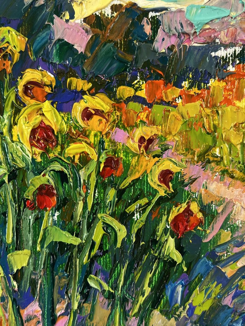 Oil painting A path through a field of sunflowers Oleksiy Ivanyuk - 8