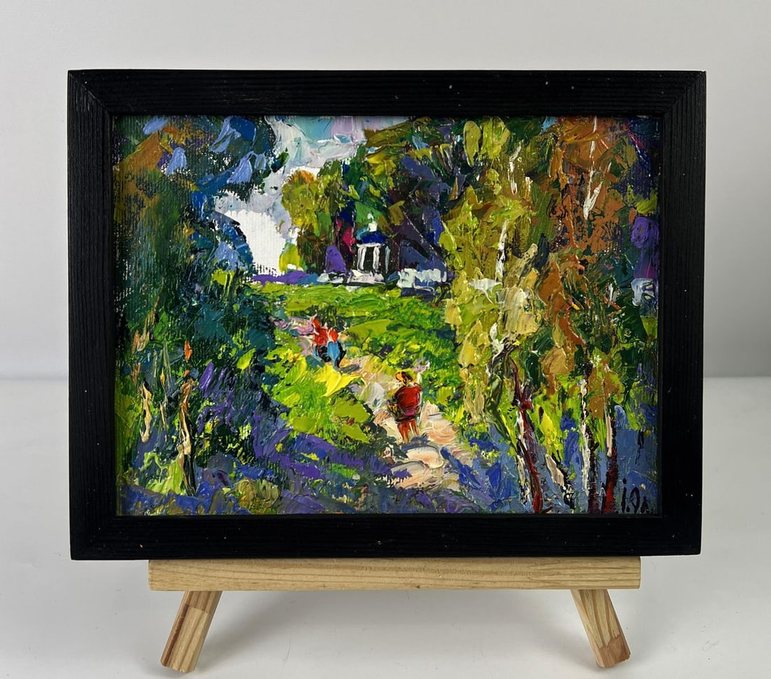 Oil painting Gazebo in a forest park Oleksiy Ivanyuk: Title: Oil painting Gazebo in a forest park Oleksiy Ivanyuk Description: NoAAA6331*** ABOUT THIS PAINTING **** TITLE: "Gazebo in a forest park"* ARTISTS: Oleksiy Ivanyuk* SIZE: 15x20 cm/5.90x7.87 inch