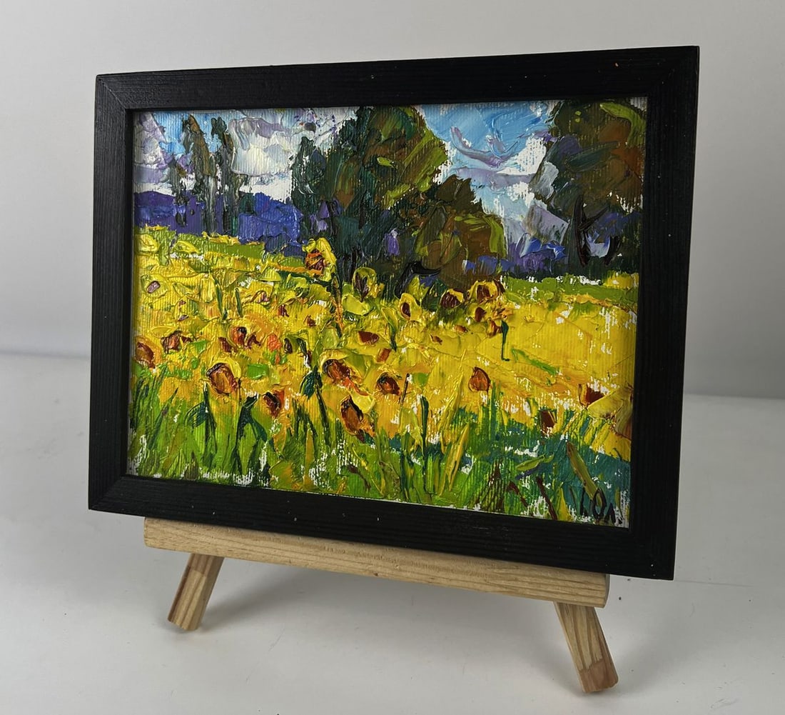 Oil painting Sunflowers are blooming in the field Oleksiy Ivanyuk - 2
