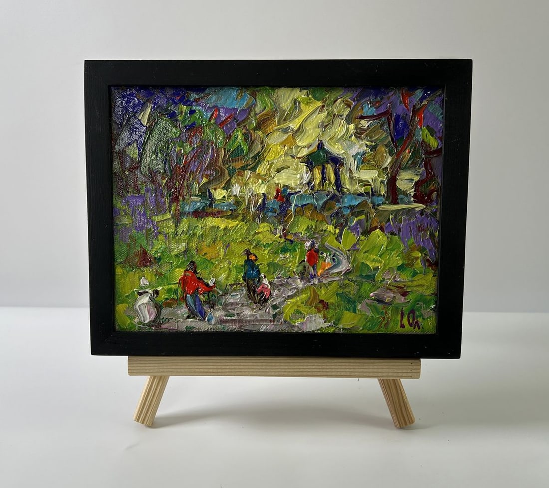 Oil painting City summer park Oleksiy Ivanyuk: Title: Oil painting City summer park Oleksiy Ivanyuk Description: NoAAA5612The Oil painting Canvas titled "City summer park" captures the harmony between urban life and the natural world, presenting a