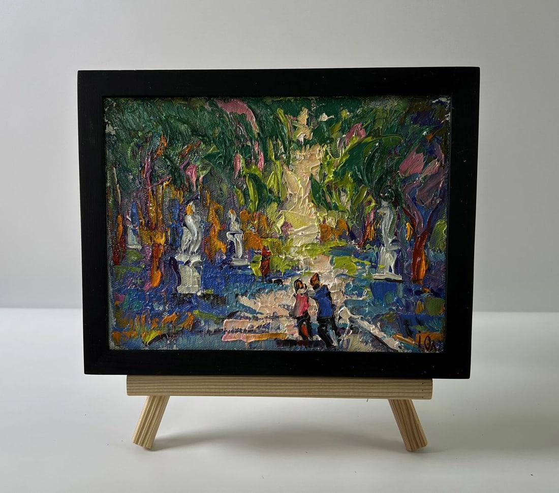 Oil painting Walk in the park Oleksiy Ivanyuk: Title: Oil painting Walk in the park Oleksiy Ivanyuk Description: NoAAA5627The Oil painting Canvas titled "Walk in the park" immerses the viewer into a vivid, impressionistic scene where human presenc