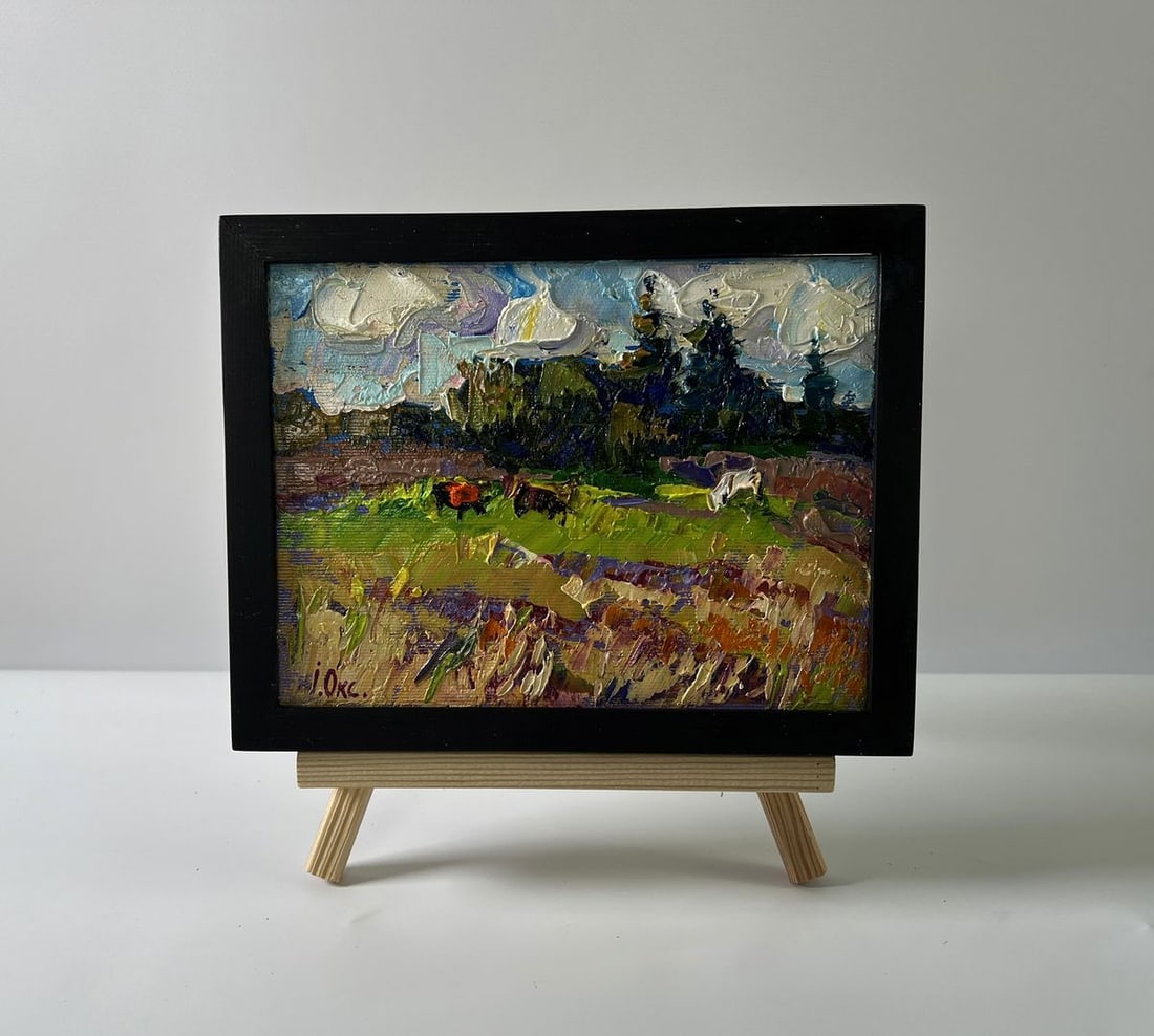 Oil painting Summer nature Oksana Ivanyuk: Title: Oil painting Summer nature Oksana Ivanyuk Description: NoAAA5642The Oil painting Canvas titled "Summer nature" radiates warmth and vitality, capturing the very essence of the season when the