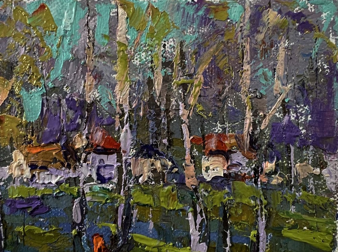 Oil painting Quiet rural forest Oksana Ivanyuk - 4