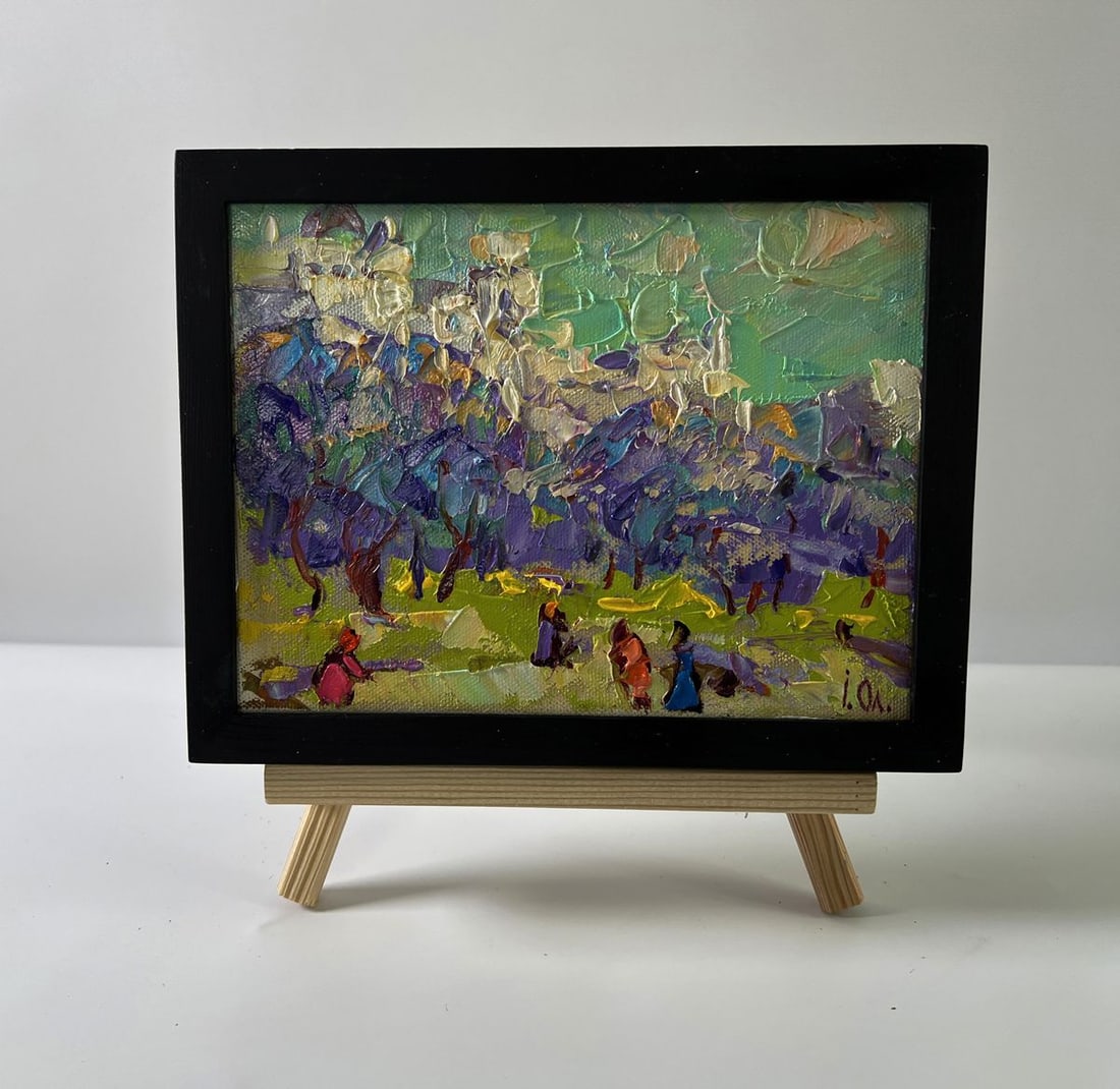 Oil painting Morning in the city park Oleksiy Ivanyuk: Title: Oil painting Morning in the city park Oleksiy Ivanyuk Description: NoAAA5663The Oil painting Canvas titled "Morning in the city park" captures the radiant energy of a new day, where the
