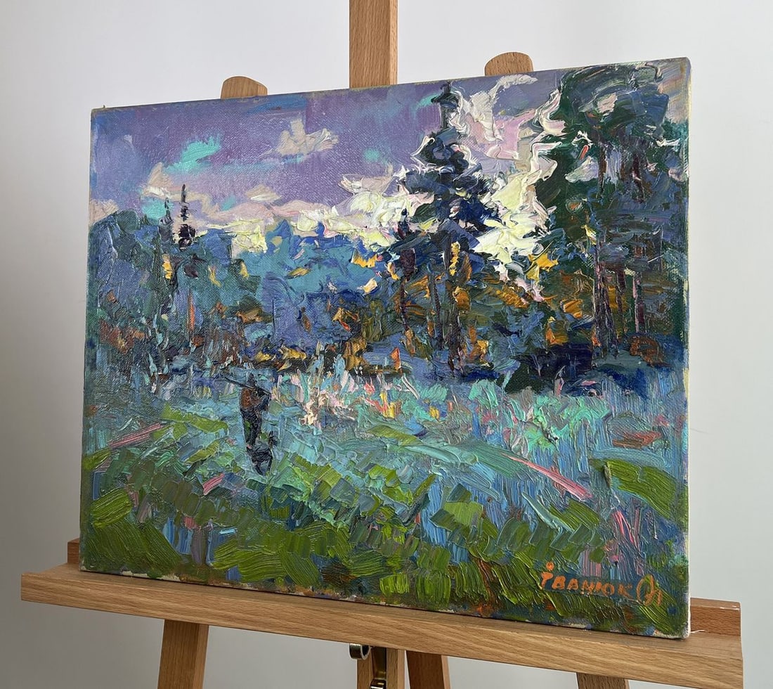 Oil painting Silver of morning dew Alex Kalenyuk - 2