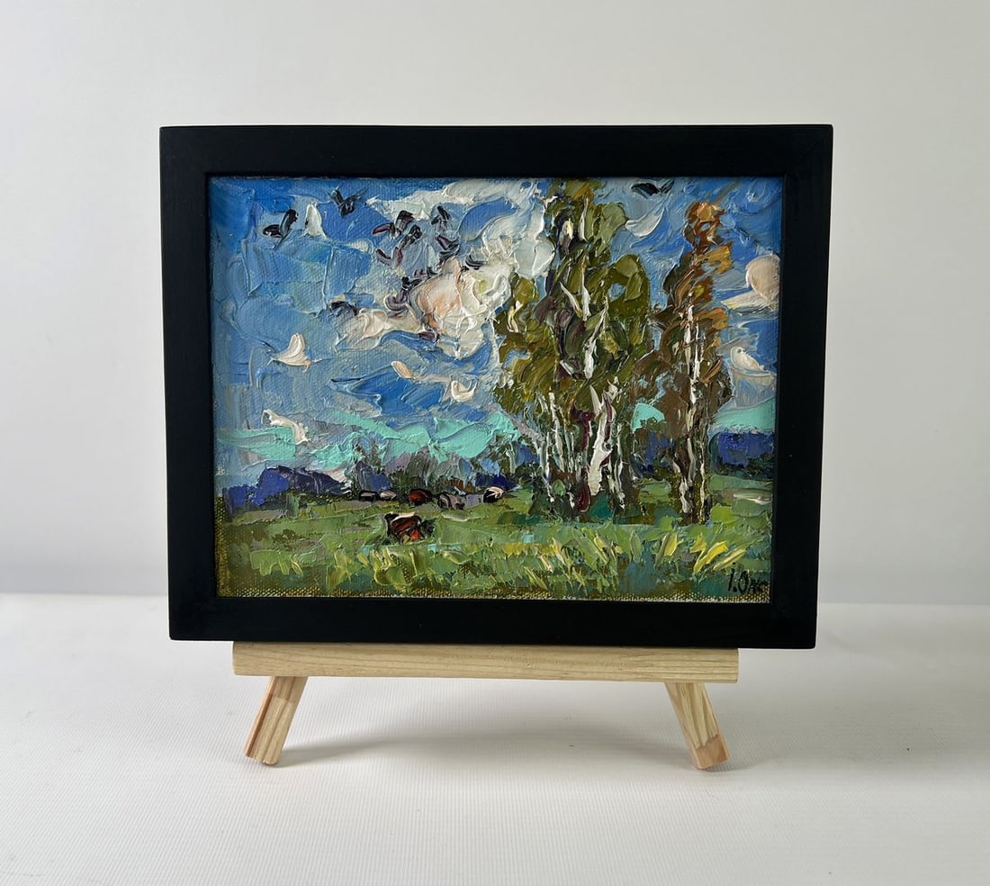 Oil painting Cold summer wind Oksana Kalenyuk: Title: Oil painting Cold summer wind Oksana Kalenyuk Description: NoAAA5191The oil painting on Canvas titled "Cold summer wind" immerses the viewer into a fleeting, paradoxical moment-when summer wear