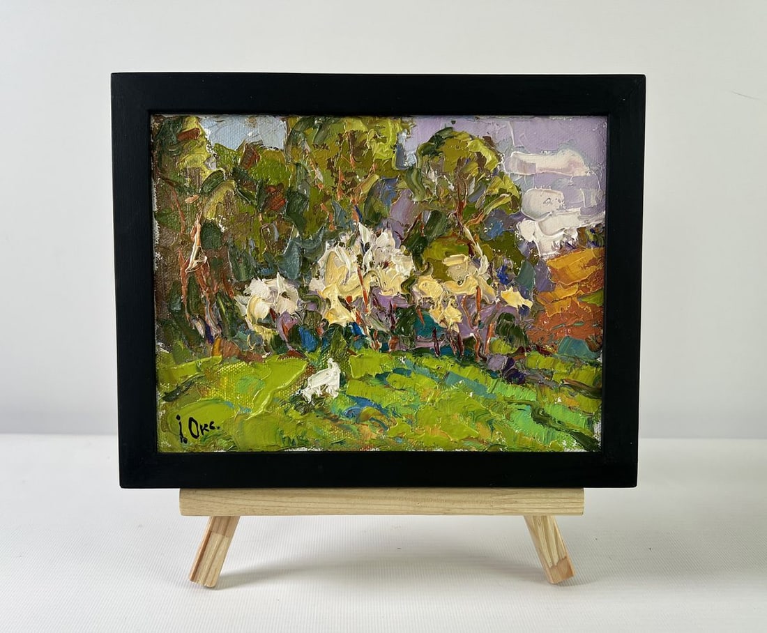 Oil painting Thorns are blooming Oksana Kalenyuk: Title: Oil painting Thorns are blooming Oksana Kalenyuk Description: NoAAA5196The oil painting on Canvas titled "Thorns are blooming" presents an emotive and richly textured celebration of resilience 