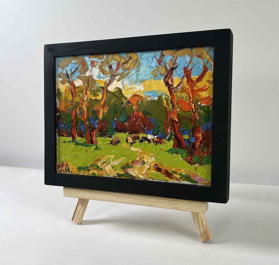 Oil painting Summer evening in the forest Alex Kalenyuk - 2