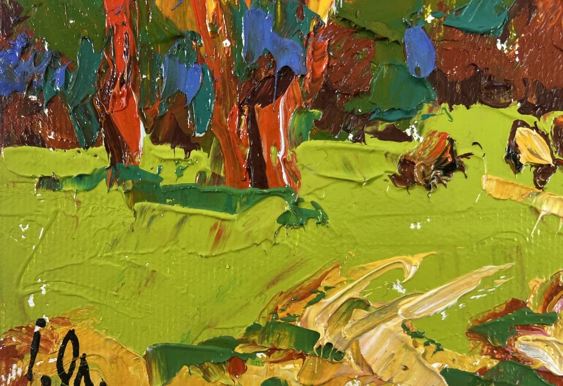 Oil painting Summer evening in the forest Alex Kalenyuk - 7