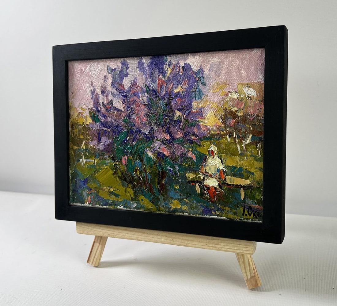 Oil painting On a walk near the lilacs Oksana Kalenyuk - 2