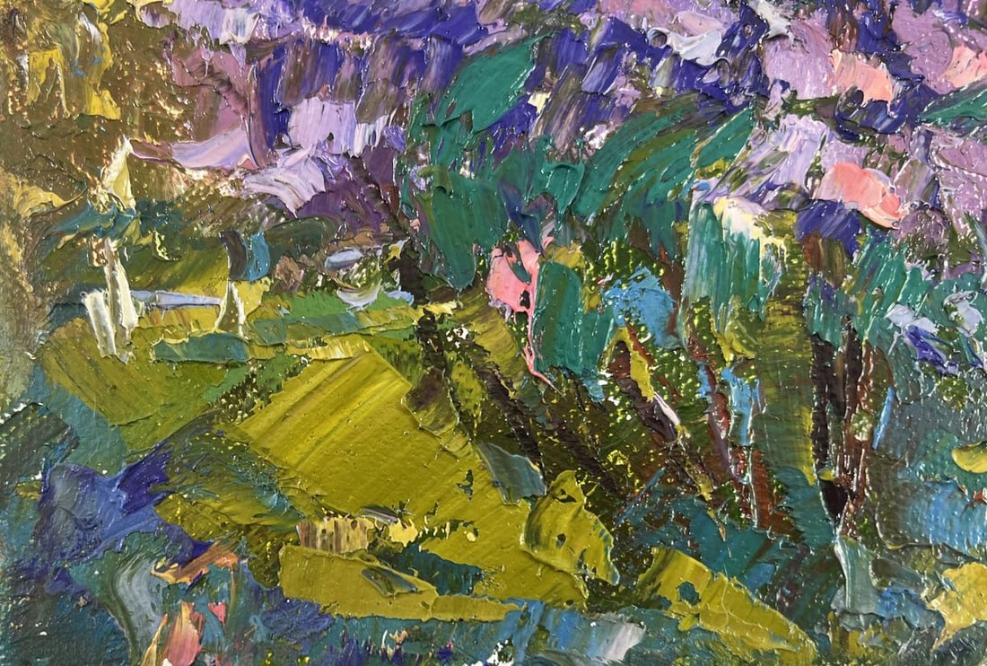 Oil painting On a walk near the lilacs Oksana Kalenyuk - 6
