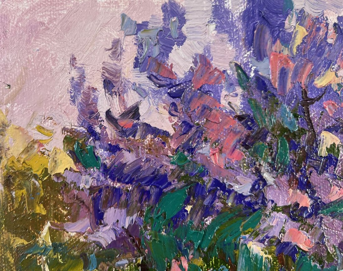 Oil painting On a walk near the lilacs Oksana Kalenyuk - 7