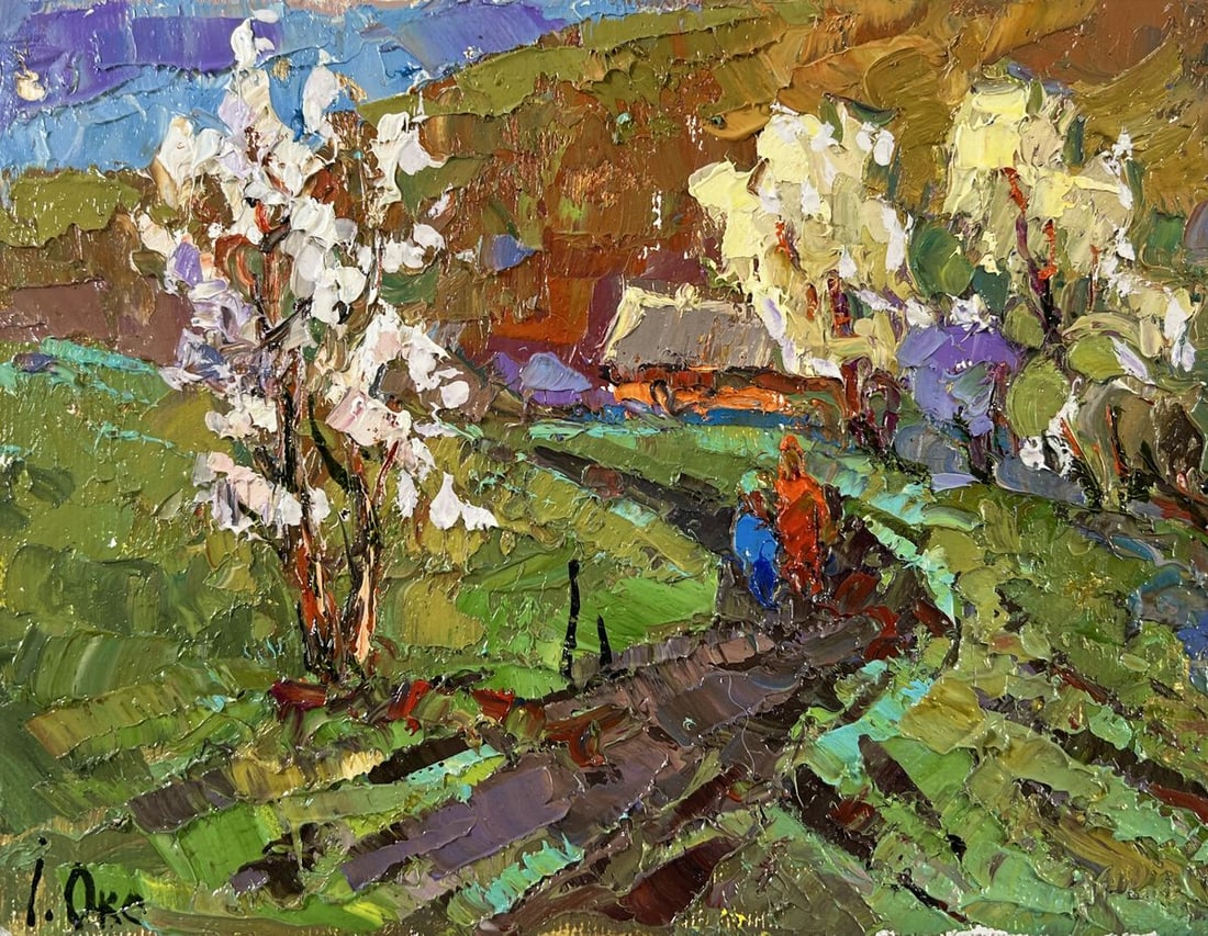 Oil painting Path to the village Oksana Kalenyuk - 3