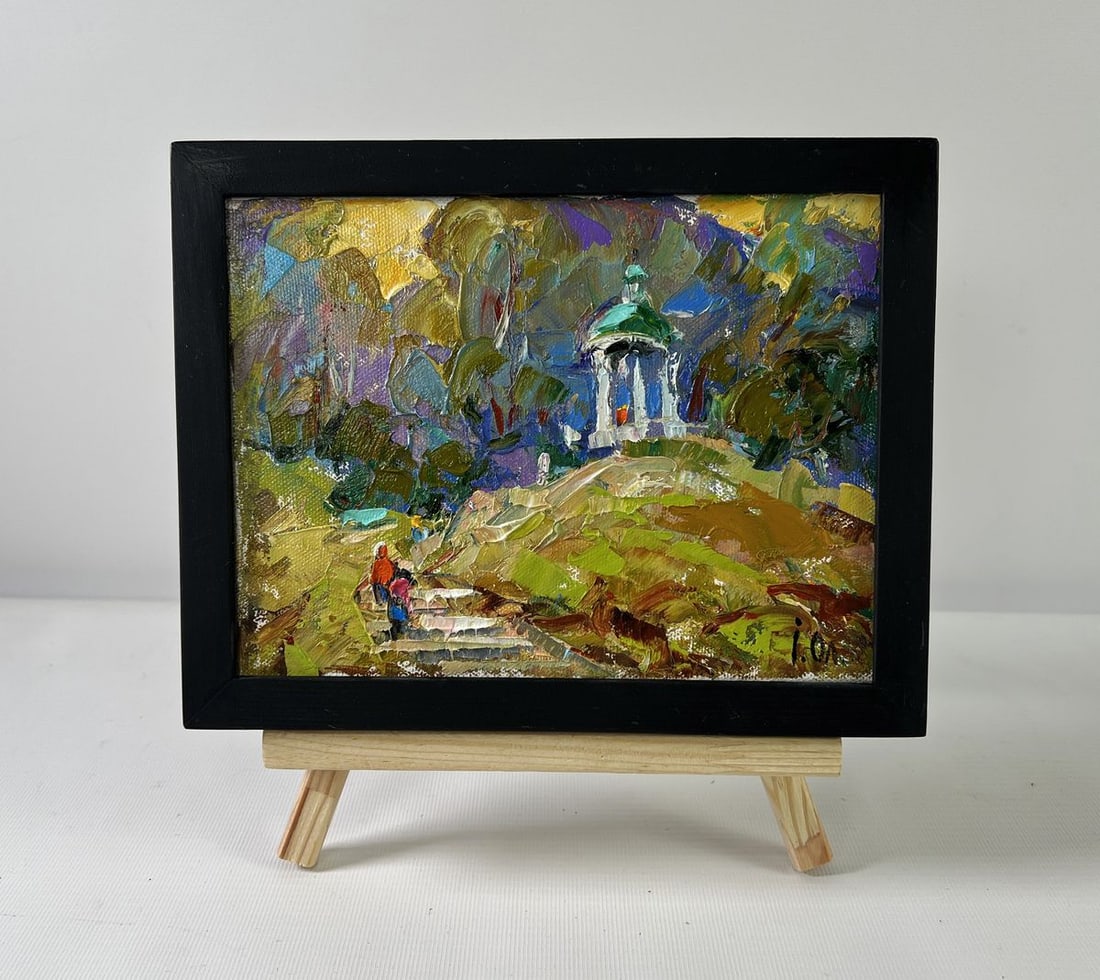 Oil painting Silence surrounded by nature Alex Kalenyuk: Title: Oil painting Silence surrounded by nature Alex Kalenyuk Description: NoAAA5245The oil painting on Canvas titled "Silence Surrounded by Nature" captures a timeless, meditative moment nestled wit