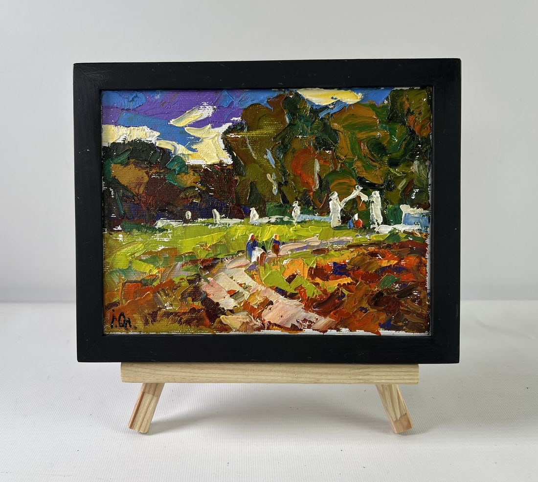 Oil painting In the evening calm Alex Kalenyuk: Title: Oil painting In the evening calm Alex Kalenyuk Description: NoAAA5251The oil painting on Canvas titled "In the Evening Calm" captures a fleeting moment of serene beauty as day gently recedes in