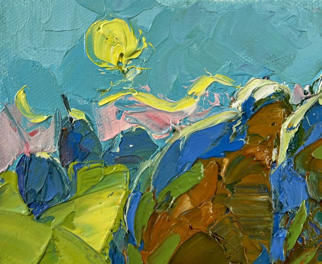 Oil painting Evening light in the fields Alex Kalenyuk - 7