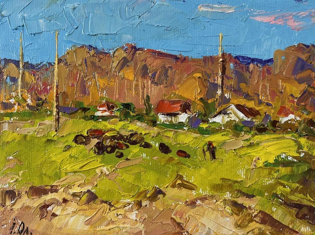Oil painting Sunny day outside the village Alex Kalenyuk - 3