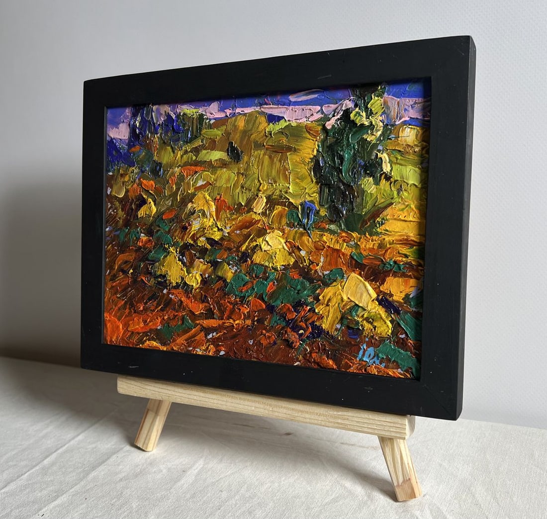 Oil painting The edge of a plowed field Alex Kalenyuk - 2