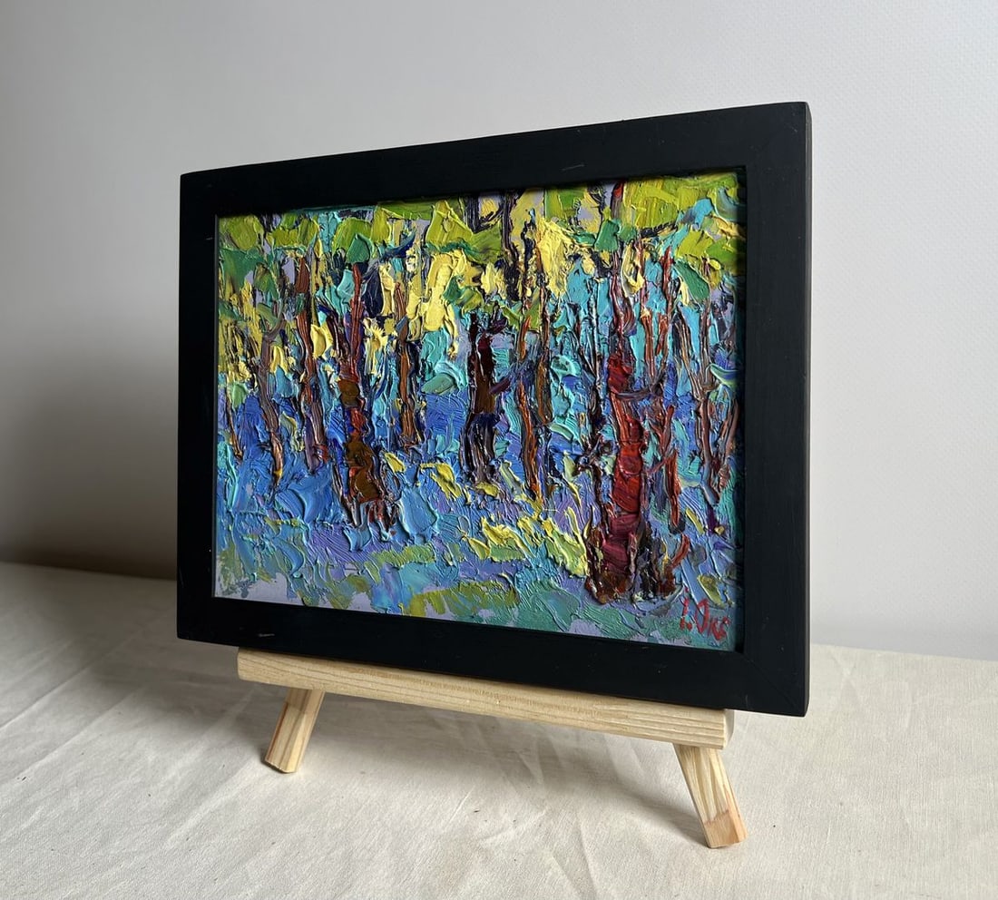 Oil painting A walk through the morning forest Oksana Kalenyuk - 2