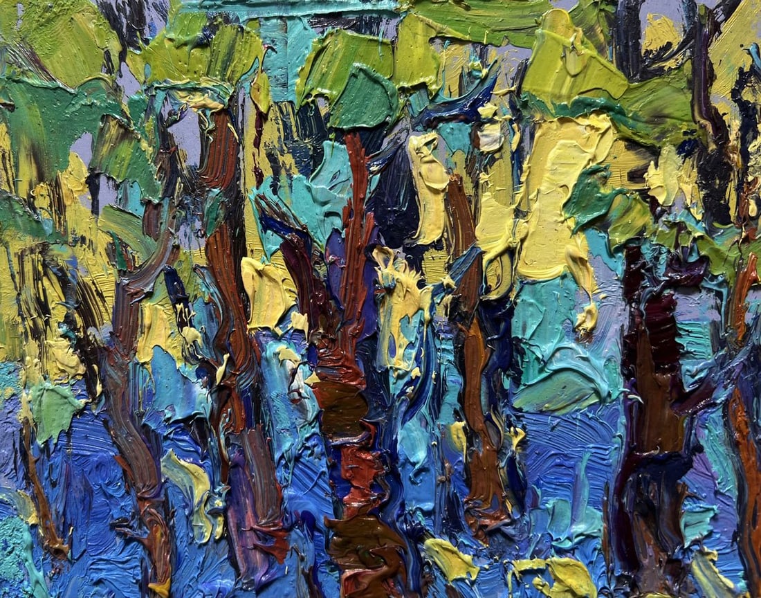 Oil painting A walk through the morning forest Oksana Kalenyuk - 4