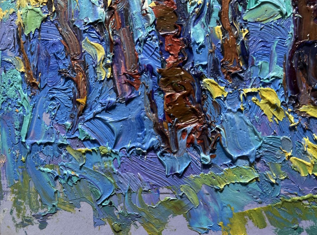 Oil painting A walk through the morning forest Oksana Kalenyuk - 5