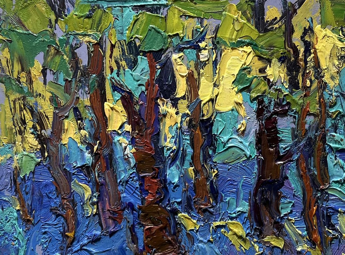 Oil painting A walk through the morning forest Oksana Kalenyuk - 7