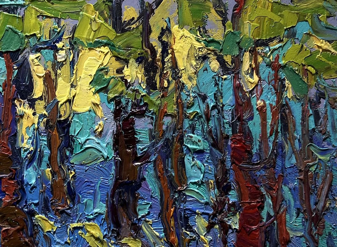 Oil painting A walk through the morning forest Oksana Kalenyuk - 8