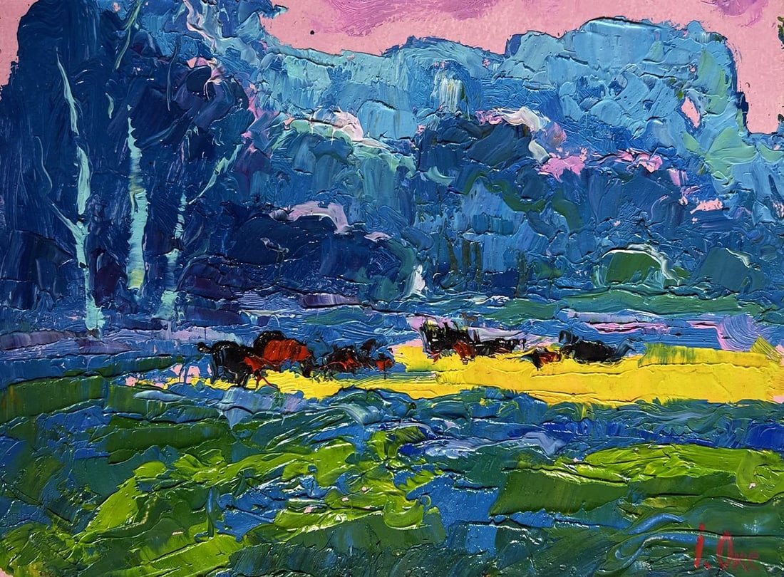 Oil painting Spring meadows Oksana Kalenyuk - 3