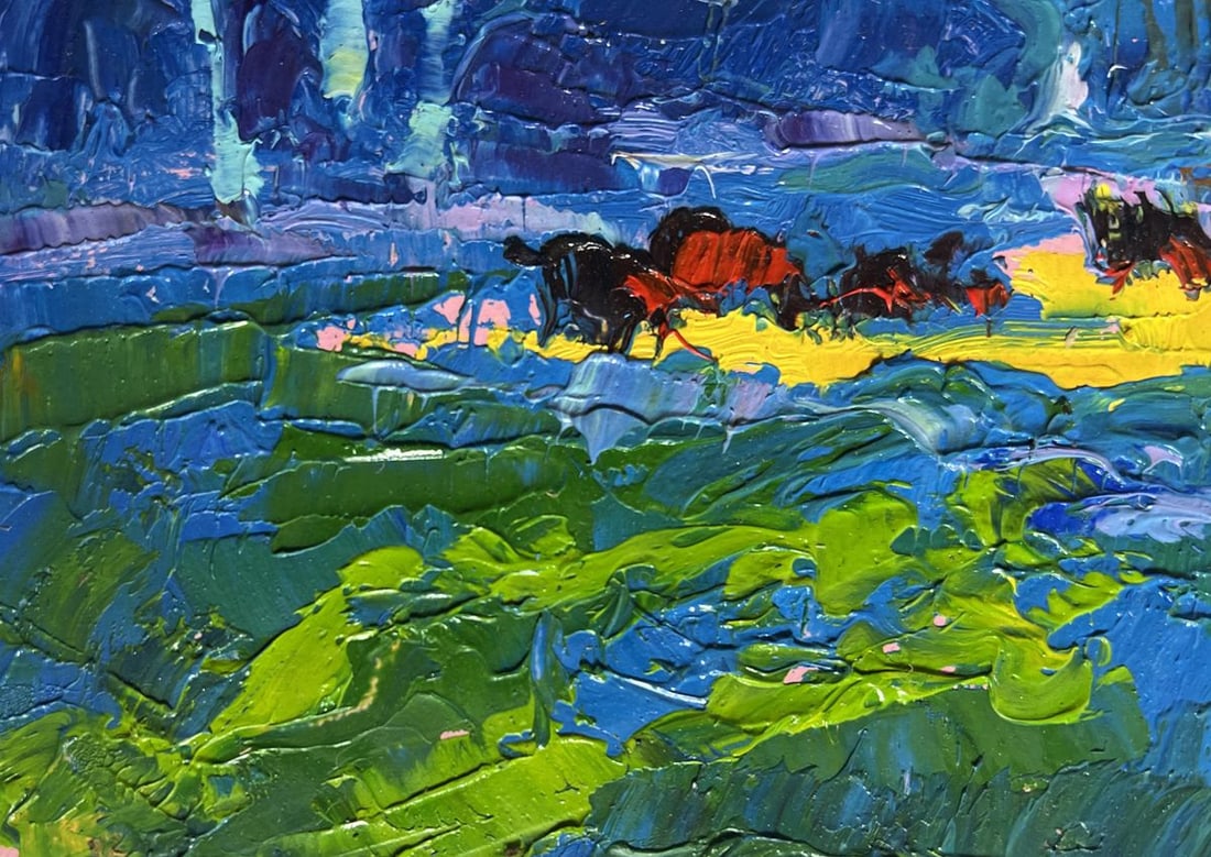 Oil painting Spring meadows Oksana Kalenyuk - 6