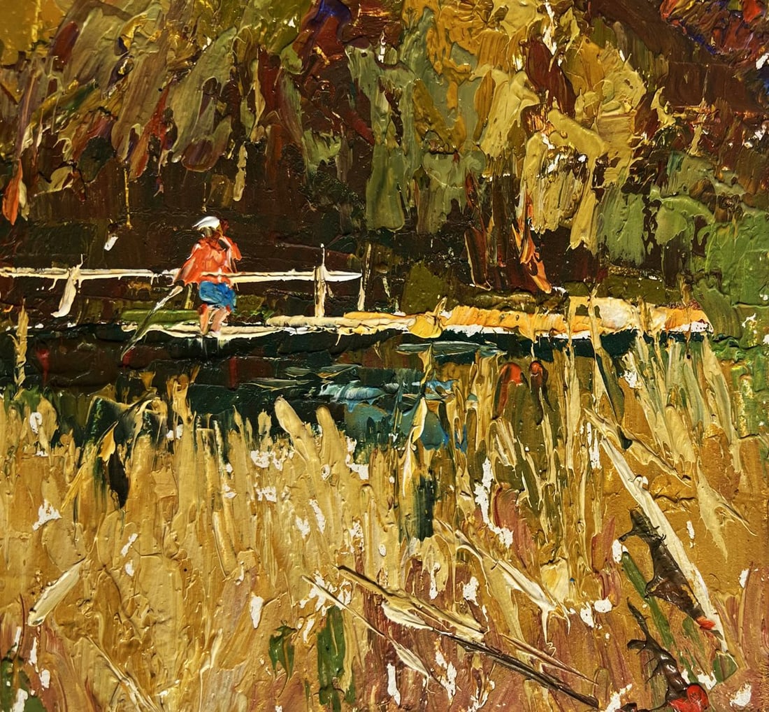 Oil painting Field and a river nearby Alex Kalenyuk - 4