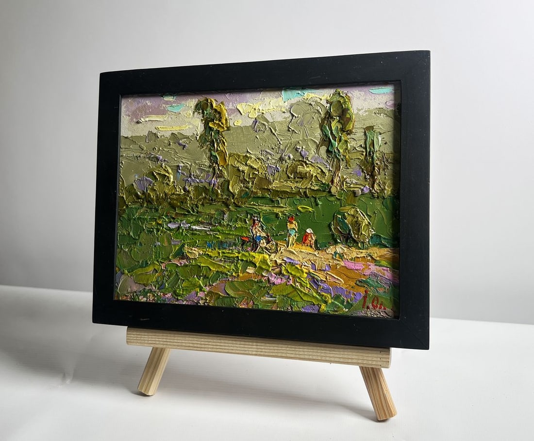 Oil painting Summer walk outside the village Alex Kalenyuk - 2