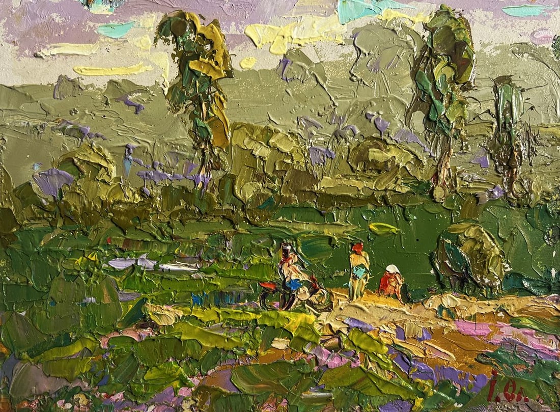 Oil painting Summer walk outside the village Alex Kalenyuk - 3