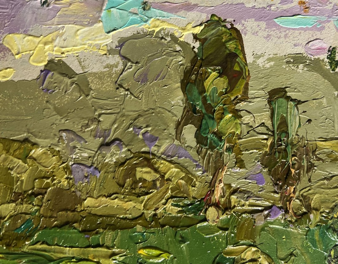 Oil painting Summer walk outside the village Alex Kalenyuk - 4