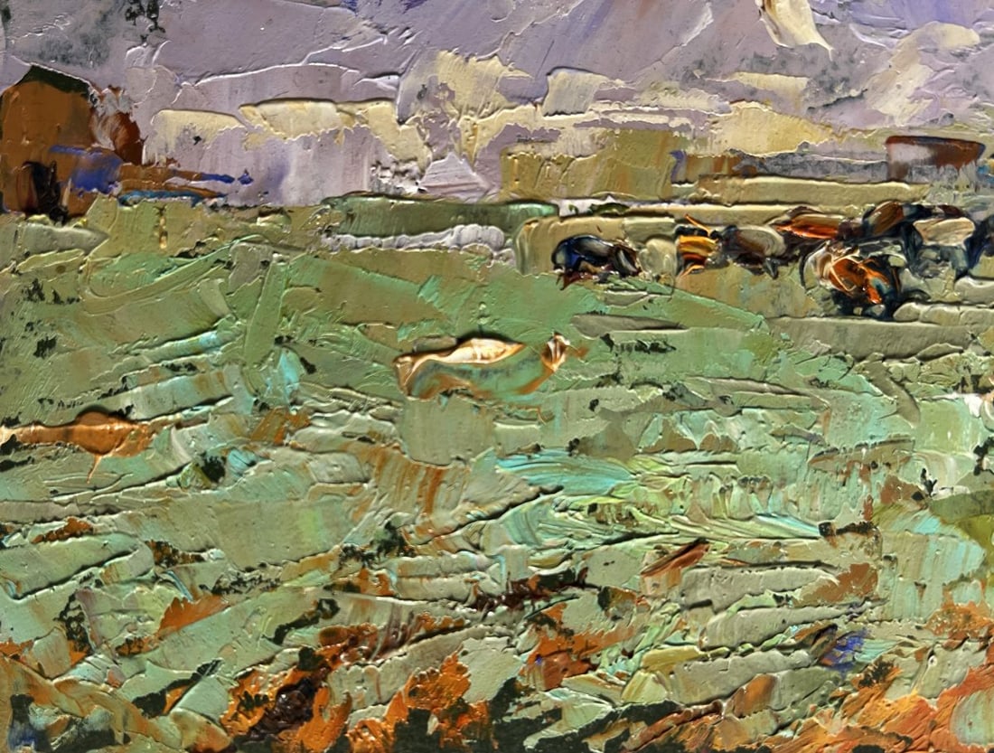 Oil painting Shepherd in the field Alex Kalenyuk - 5