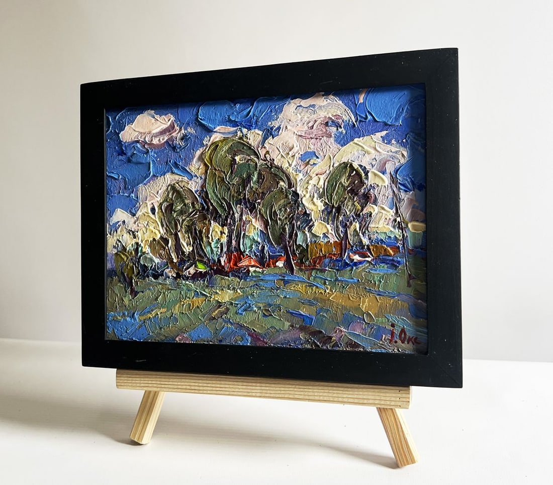 Oil painting Clouds are floating over the village Oksana Kalenyuk - 2