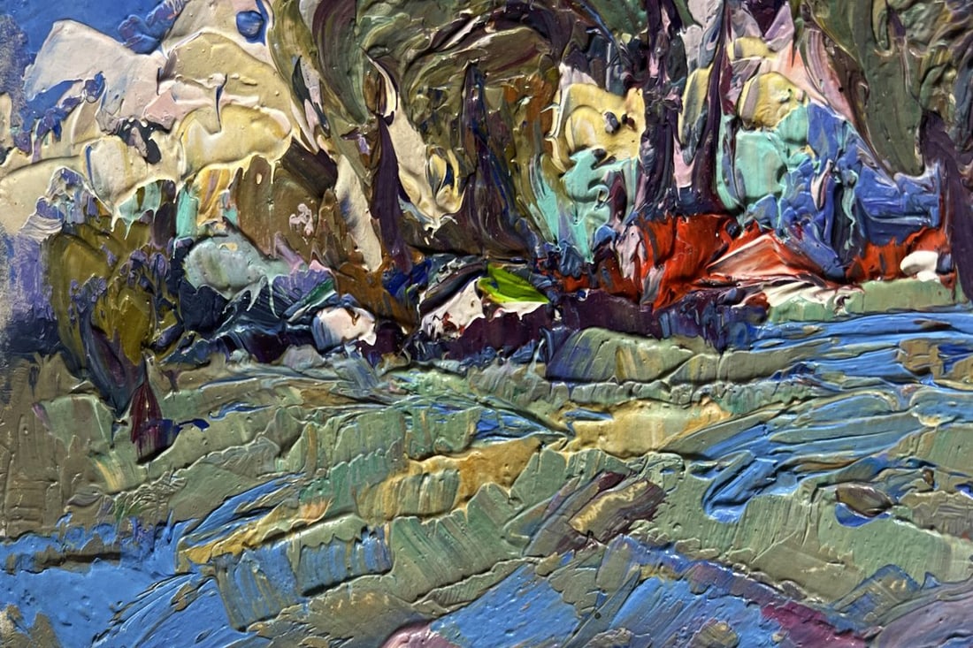 Oil painting Clouds are floating over the village Oksana Kalenyuk - 6